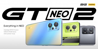 Cores do Realme GT Neo 2. (Crédito: Realme/Reprodução)