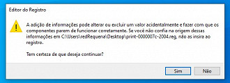 Mensagem que irá aparecer após executar o arquivo.