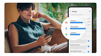 Painel de privacidade da One UI 4. Fonte: Samsung