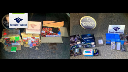 Receita Federal apreende carga de celulares, MacBooks e cigarros eletrônicos Receita Federal apreende carga de celulares, MacBooks e cigarros eletrônicos