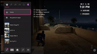 Captura de tela mostrando o modo FPS Boost em um título compatível. Fonte: Microsoft