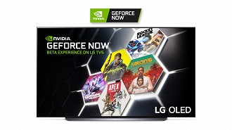 Imagem ilustrativa de TV LG com o aplicativo Geforce Now. Fonte: LG