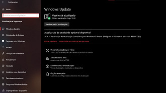 Captura de tela da atualização opcional KB5007253 do Windows 10 versão 21H2. Fonte: Vitor Valeri