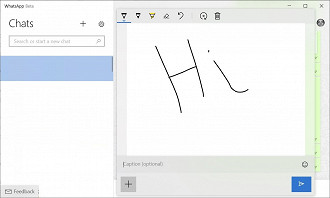 Recurso inking no WhatsApp UWP Beta.