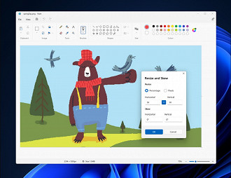 Captura de tela do novo Paint. Fonte: Microsoft