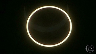 Eclipse solar anular. Fonte: Globo (programa Bom Dia Brasil)