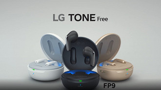 Fone de ouvido in-ear Bluetooth TWS LG TONE Free FP9. Fonte: LG