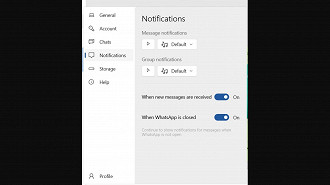 Captura de tela da nova atualização do WhatsApp UWP beta. Fonte: Microsoft