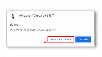 No pop up seguinte, clique em Adicionar extensão para concluir a operação. (Crédito: Oficina da Net)