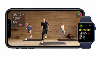 Apple Fitness Plus em funcionamento no iPhone 11. (Crédito: Apple/Reprodução)