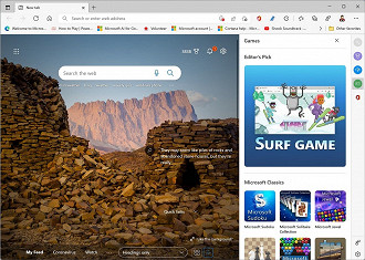 Novo menu de barra lateral no Microsoft Edge.