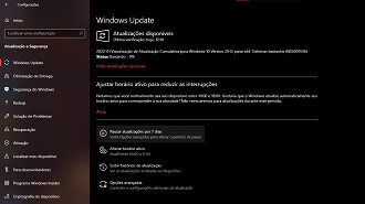 Captura de tela da atualização KB5009596 do Windows 10 versão 21H2. Fonte: Vitor Valeri