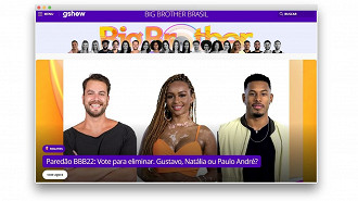 Basta clicar no banner para ser redirecionado para a página de votação. (Crédito: Gshow/Reprodução)