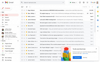 Aviso sobre o novo layout do Gmail. Fonte: Google