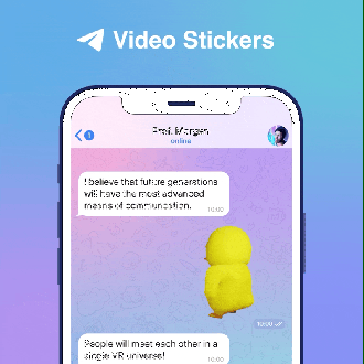 Stickers (adesivos) de vídeo no Telegram.