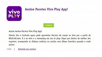 Vivo Play agora está disponível na loja de aplicativos da Vivo. (Crédito: Vivo/Reprodução)