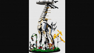 Imagem ilustrativa da réplica de Tallneck de Horizon: Forbidden West feita pela LEGO. Fonte: LEGO