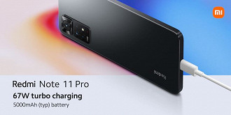 Redmi Note 11 Pro oferece carga rápida de 67W (Crédito: Xiaomi/Divulgação)