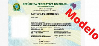 Frente da carteira nacional de identidade unificada.