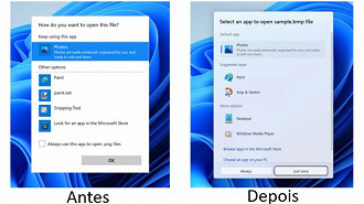Capturas de tela mostrando a mudança no botão Abrir como no Windows 11. Fonte: WindowsLatest