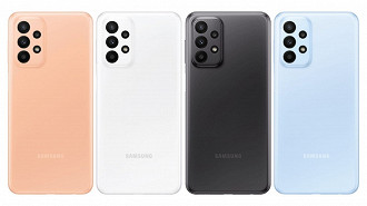 Galaxy A13 e A23 possuem a mesma identidade visual (Crédito: Samsung/Divulgação)