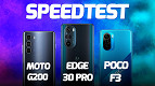 Edge 30 Pro Vs. Moto G200 Vs. POCO F3 - Qual deles é mais rápido? SPEEDTEST