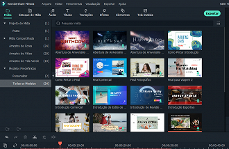 Imagem Modelos Predefinidos no Filmora 11