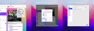 Transmissão ao vivo através de outros aplicativos no Telegram.