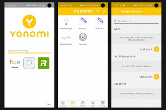 Capturas de tela do app Yonomi.