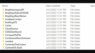 Arquivos descompactados dos códigos-fonte roubados. Fonte: bleepingcomputer