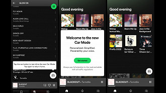 Captura de tela do Car Mode no Spotify. Fonte: 9to5google