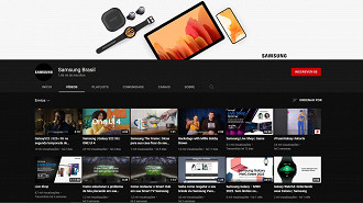 Captura de tela do canal Samsung Brasil no YouTube recuperado. Fonte: Oficina da Net