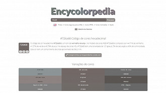 Combinando cores através do site Encycolorpedia.
