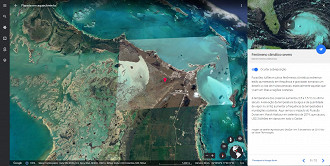 Captura de tela no Google Earth do Fenômeno climático severo, Marsh Harbour, Bahamas. Fonte: Google Earth
