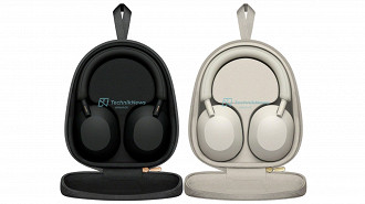 Case do headphone sem fio Bluetooth com ANC Sony WH-1000XM5 em sua case. Fonte: techniknews