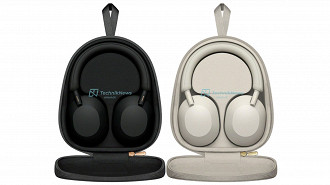 Case do headphone sem fio Bluetooth com ANC Sony WH-1000XM5 em sua case. Fonte: techniknews Case do headphone sem fio Bluetooth com ANC Sony WH-1000XM5 em sua case. Fonte: techniknews
