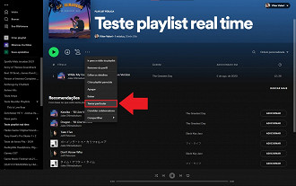 Passo 03 - Como tornar uma playlist do Spotify particular (privada) ou pública no computador. Fonte: Vitor Valeri