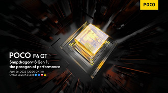 O POCO F4 GT vem com o poderoso Snapdragon 8 Gen 1 (Crédito: Xiaomi/Divulgação)