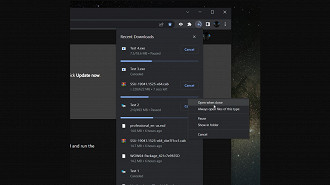 Nova interface de download. Fonte: Subreddit Chrome