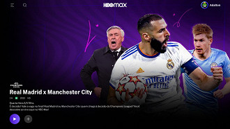 Real Madrid e MAnchester City se enfrentam para decidirem a vaga na final (Crédito: HBO MAX/Reprodução)