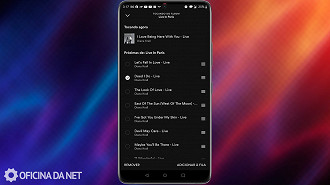 Menu de edição da lista de reprodução de músicas. Fonte: Vitor Valeri