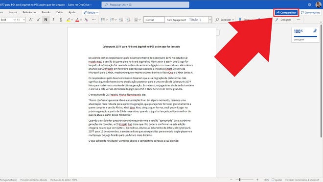 Como compartilhar um documento do Word, Excel ou PowerPoint para edição ...