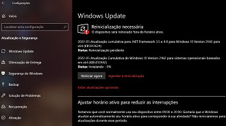 Captura de tela da atualização KB5013942 do Windows 10 versão 21H2. Fonte: Vitor Valeri