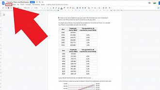 Passo 05 - Baixando um documento no Google Docs no computador. Fonte: Vitor Valeri