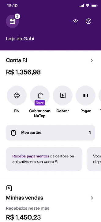 Como realizar uma cobrança com o NuTap. Fonte: Nubank