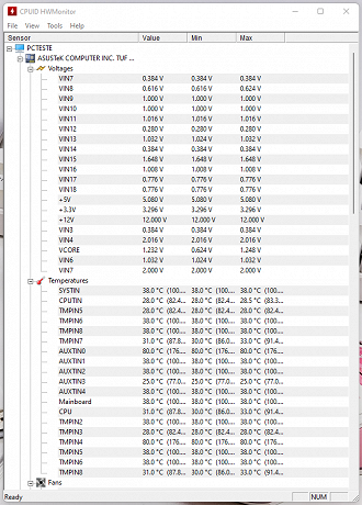 HW Monitor - Observe a quantidade de sensores presentes na placa mãe! Fiquei impressionado.