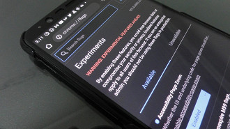 Seção de recursos experimentais do Google Chrome no Android. Fonte: Vitor Valeri