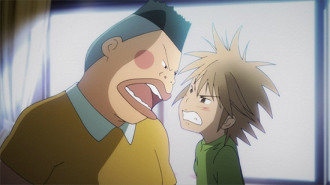 Kai Ichinose (direita) brigando com seu colega (esquerda) de sala de aula. Fonte: site oficial do anime piano-anime.jp