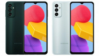 O Galaxy M13 está disponível nas cores preta e branca (Crédito: Samsung/Reprodução)