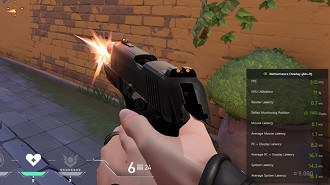 Janela do GeForce Performance Overlay embaixo no canto direito da tela do jogo. Fonte: NVIDIA